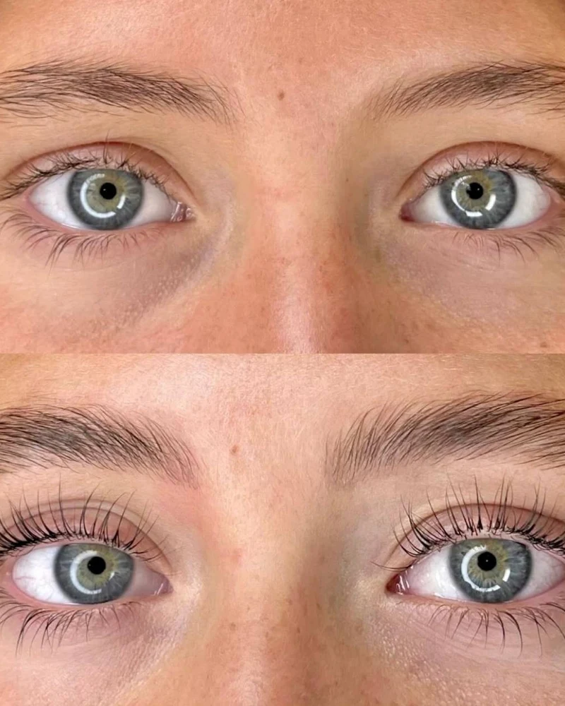 Lash Lift Before and After - Front View